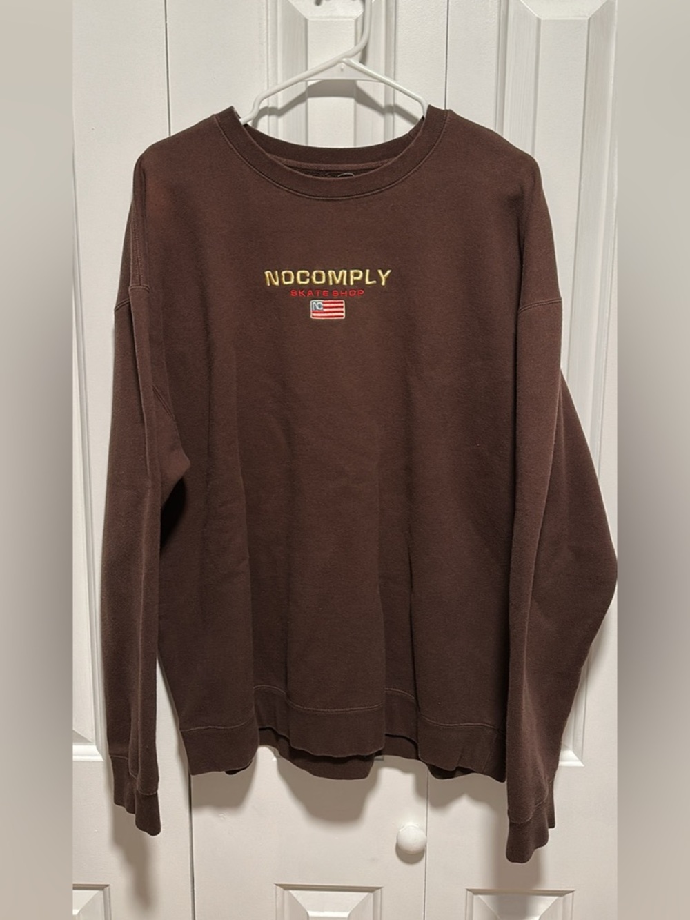 (LIGHTLY USED) No Comply Skateshop Brown Crewneck Sweatshirt - Size XL